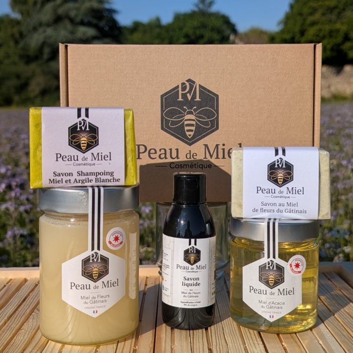 Coffret savon liquide miel de fleurs shampoing miel Argile blanche