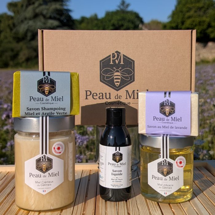 Coffret savon liquide miel crémeux  shampoing miel argile verte