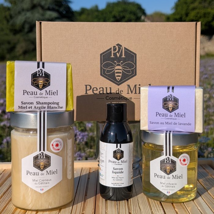 Coffret savon liquide miel crémeux  shampoing miel argile blanche
