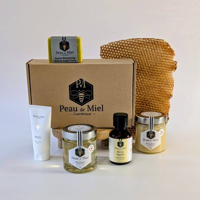Coffret savon liquide miel acacia  shampoing miel argile verte