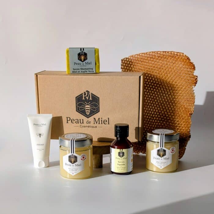 Coffret savon liquide miel de fleurs shampoing miel argile verte