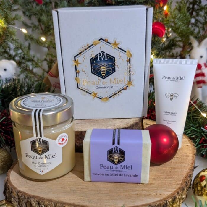 Coffret de Noël miel crémeux, savon lavande et crème mains